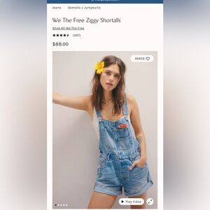 Free people short overalls